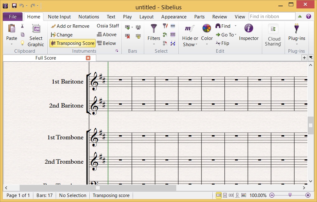 Main Sibelius Window Screenshot